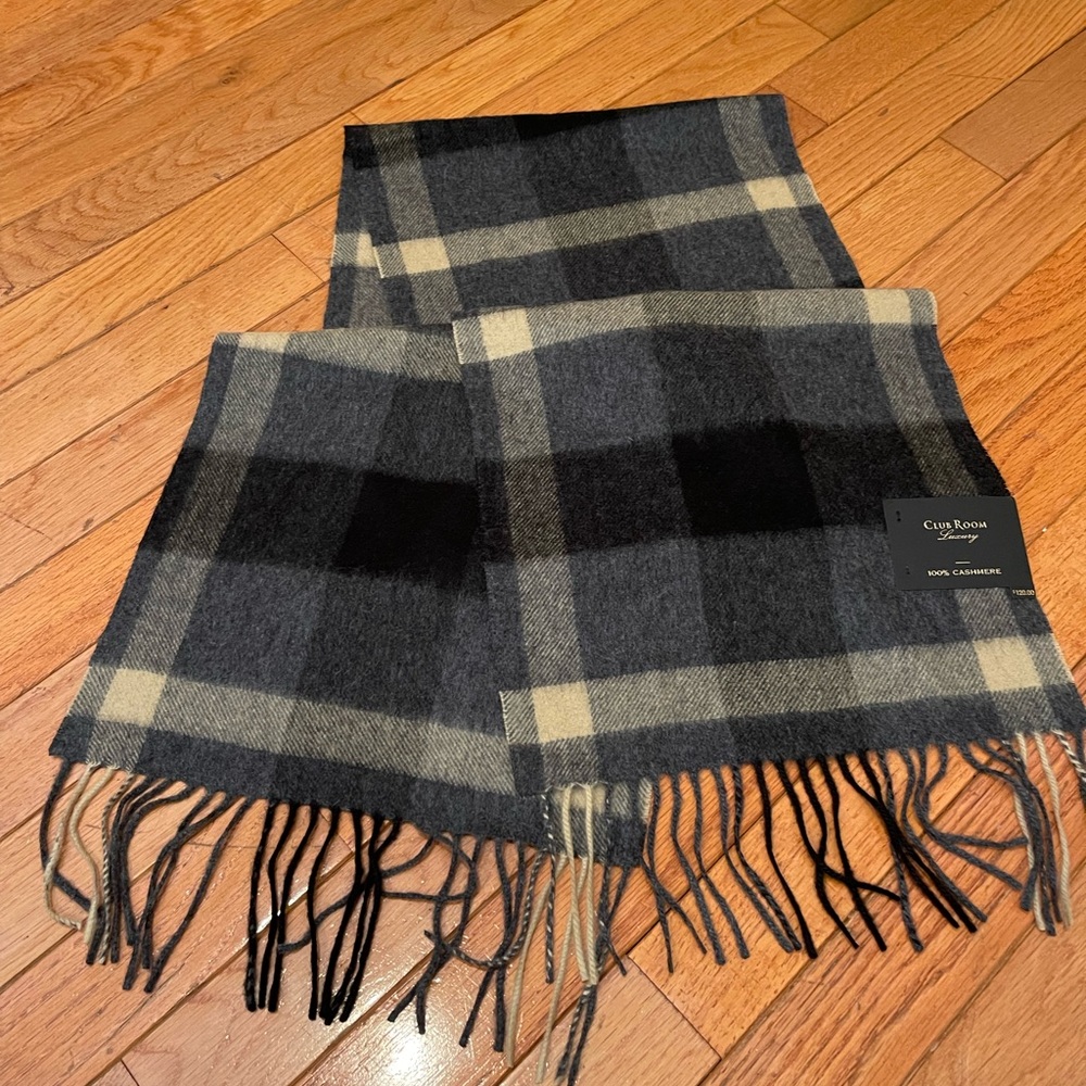 New w tags Men’s Club Room Luxury 100% cashmere scarf - Picture 3 of 7